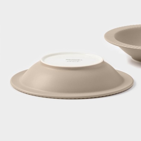Magistro jarwah lausanne plates, 550 ml, 21.3 × 4 cm, deep, set 2 pcs, porcelain, beige-4