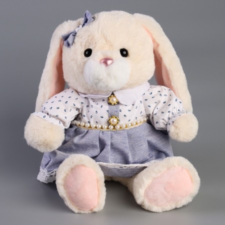 Soft toy "Little Friend", bunny in a lilac dress-2