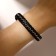 Bracelet unisex "power" interweaving, black color with silver, 21.5 cm