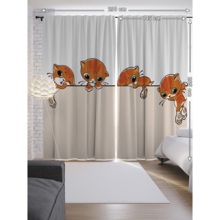 Photostes "Adventures of cats", Saten, size 145x265 cm, 2 pcs-1