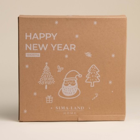 New Year's plate SL Home "Happy New Year", d = 27 cm, ceramics, white color-5