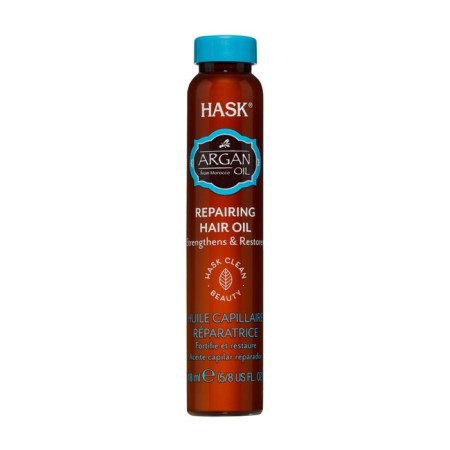 Oil for restoration and giving shine on HASK hair, with argan extract, 18 ml