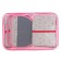 Penal 3 sections, tab inside, 140 x 210 x 40 mm, fabric, calligrata top block "flamingos"