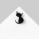 Brooch "Kitten", Black glossy color in gold