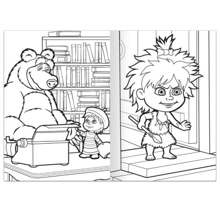 Coloring 16 pp., A4, "Masha and the Bear"-1