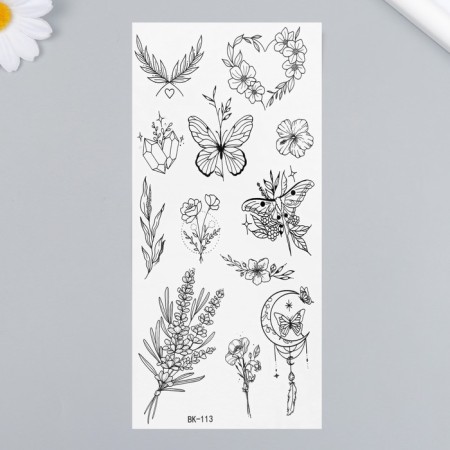 Black Black Tattoo “Blacks and Plants” 19x9.5 cm