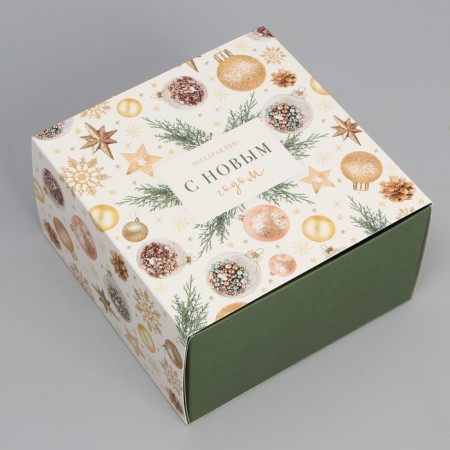Box the team "New Year's Joy", 14 x 14 x 8 cm, New Year-4