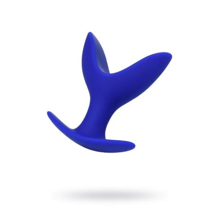 Expanding anal plug Bloom, silicone, blue color, 9 cm, d = 6.5 cm