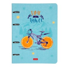 A notebook on 4 rings A5, 80 sheets in the Creator Cage, slim cardboard cover, glossy lamination, offset block