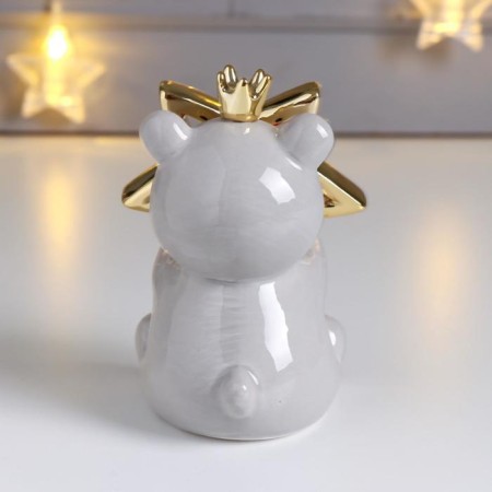 Souvenir ceramics "Bear in the crown, with a large golden star" 11.2x7.7x7.8 cm-2