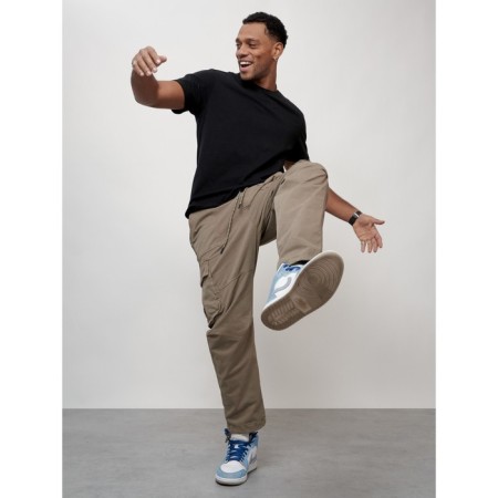 Cargo jeans men, size 44-46, beige color-4