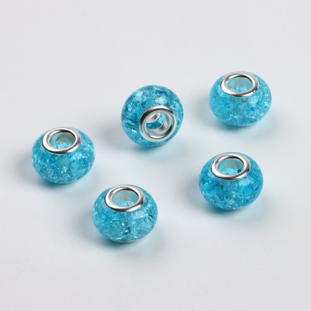 Busina "Ice" 1.4 × 1.1 cm, blue color in silver-1