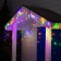 Garland "fringe" 3 × 0.6 m, IP44, UMS, dark thread, 160 smd-led, glow of multi, 220 V