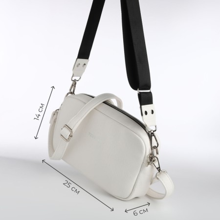 Women's bag over the shoulder Textura, small size, white color-1
