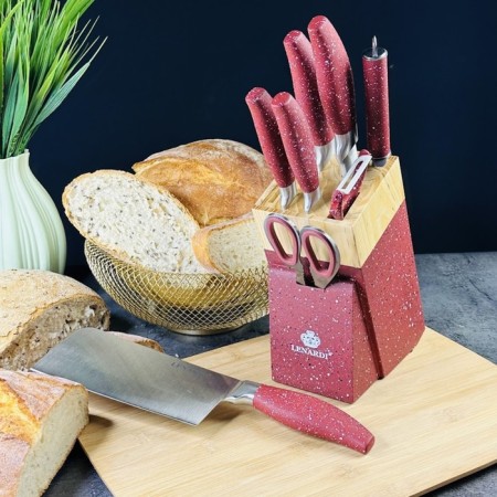 Lenardi knife set, on a stand, 9 items-1