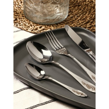 Set of dining room "Wave", 24 items, thickness 2 mm, xp PVC, silver color-1