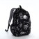 School backpack from textiles with a zipper, 4 pockets, black color