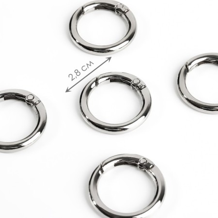 Karabin ring, d = 20/28 mm, thickness - 4 mm, silver color