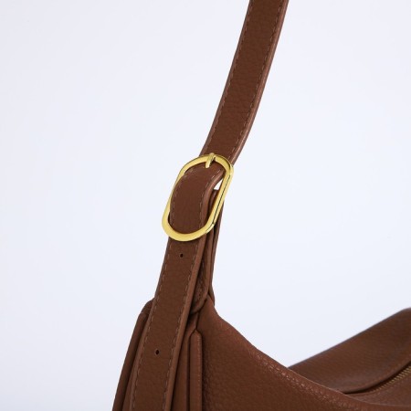 Baget bag with zipper, brown color-3