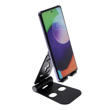 Luazon phone stand, adjustable height, silicone inserts, black