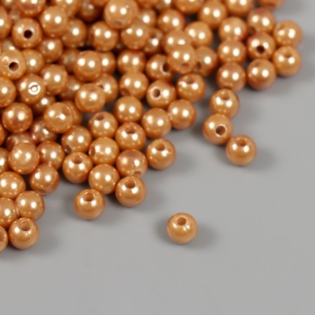 Set of beads "Pearls" D 6 mm, 250 gr, dark beige-1