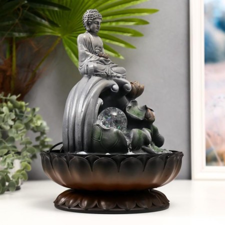 The desktop fountain from the network, the backlight "Gray Buddha on the Wave" 34x23x23 cm-1
