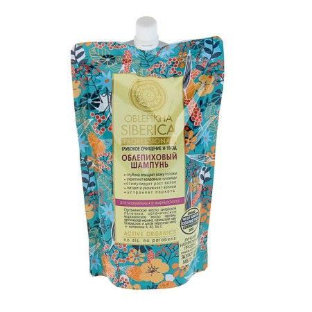 Hair shampoo Natura Siberica "sea buckthorn", deep purification, doy-pak, 500 ml