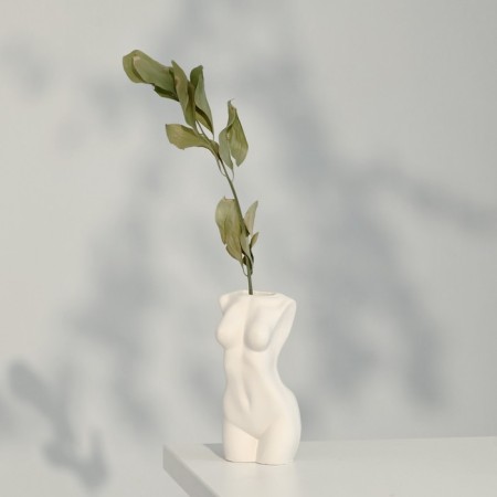 Vase for flowers "Women's Body", White, 14 x 6.5 cm.-2