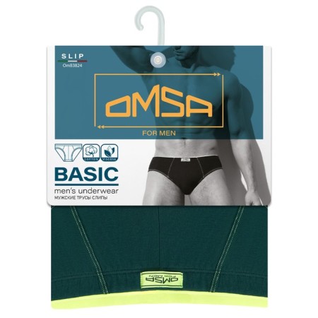 Panties of slips men's Omsa 3824, size 54, color Verde-2