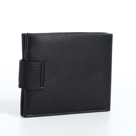 Men's purse on a magnet, a department for cards, coins, black color-2
