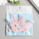 Decor for creativity Textile Embroidery "Butterfly Pink-blue" double wings 5x6.3 cm