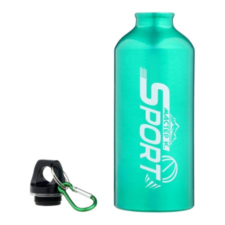 Water bottle, 650 ml, Master K, 21 x 7 cm, aluminum case, green-1