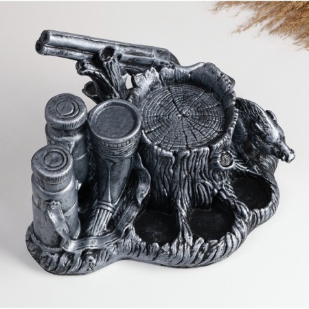 Standing for a bottle "Hunt" 33x23x26cm, silver-4