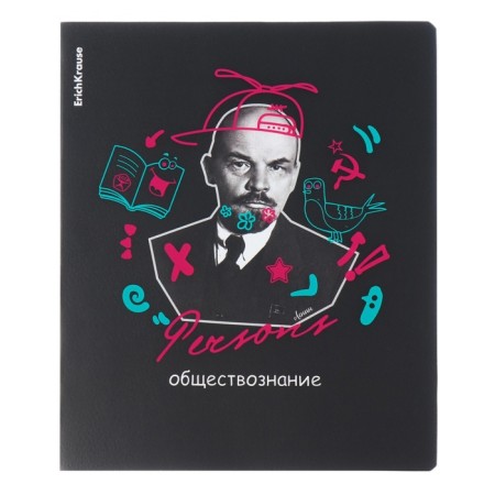 A set of subject notebooks of 48 sheets, 12 pieces, Erichkrause "Persons", plastic cover, coated cardboard, Bloc Offset 100%, info-block-11