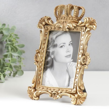 Photo frame Polystone 10x15 cm "Crown Emperor" gold 23x15 cm-1