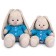 Soft toy "Bunny mi in a blue jacket and pants", 18 cm