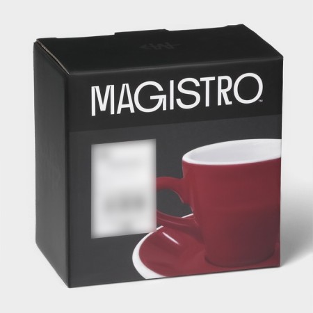 Coffee steam porcelain Magistro Coffee Time, 2 objects: a cup 80 ml, a saucer d = 12.5 cm, red color-11