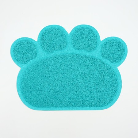 2-in-1 rug for a bowl/toilet for animals "Paw", 40 x 30 cm, turquoise-2