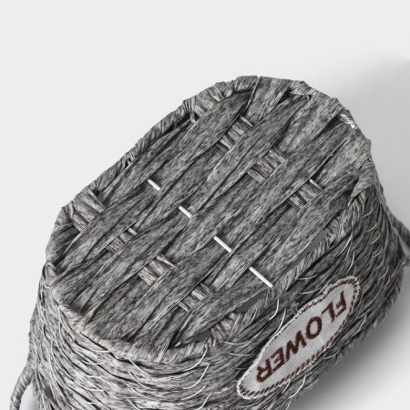 Kashpo wicker share "Lucius", 25.5 × 15.5 × 15.5 cm, basket, gray color-4