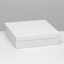 The box is folding, cover is, white, 30 x 30 x 8 cm