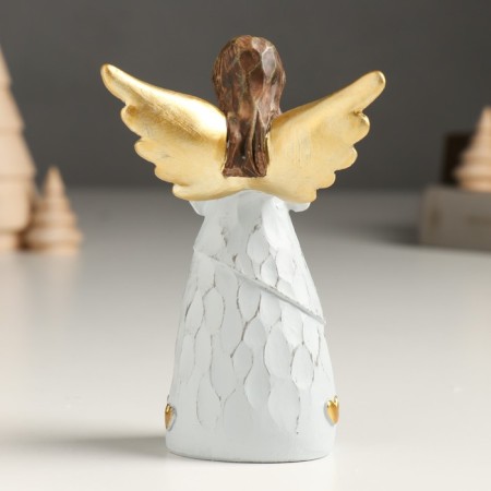 Souvenir Polystone "Faceless Angel with Heart/Star" Gold Mix 4x7.8x12.5 cm-3