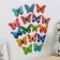 Magnet Plastic "Butterfly with gold glitter" double wings, mix 10x7 cm