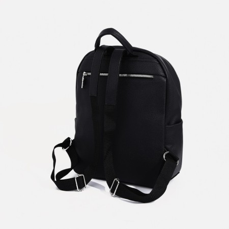 A backpack on a zipper, Medvedkovo, 2 external pockets, black color-2