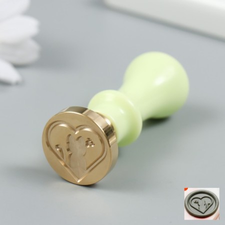Printing for wax with a plastic handle "kitten in the heart" 2.5x2.5 cm