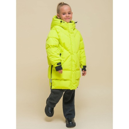 Coat for girls, height 146 cm, yellow color-6