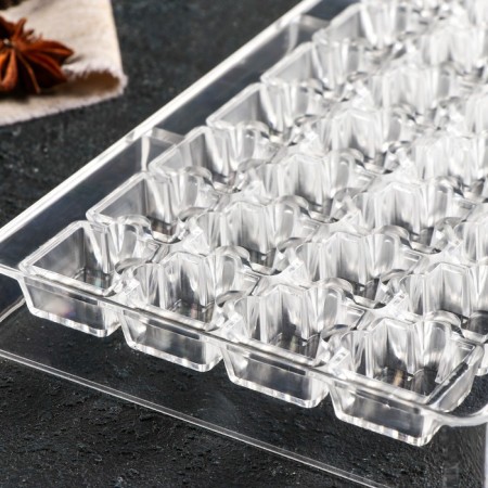 Form for chocolate and sweets “Puzzles”, 32 cells, 20 × 12 × 2.5 cm, cell 2 × 2 × 0.8 cm-2