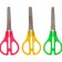 Chancellery scissors 13 cm, plastic handles, rounded ends with a ruler, MIX case