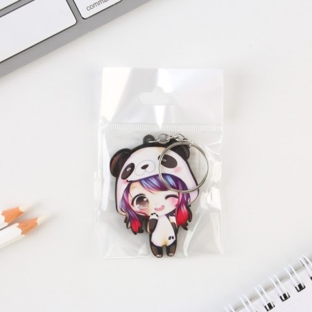 Key keychain wooden anime "Panda"-4