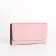 Women's wallet on the button, pink color