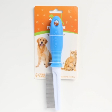 Comb "comfort" with frequent teeth, non -slip pen, 21 x 3.5 cm, blue-4